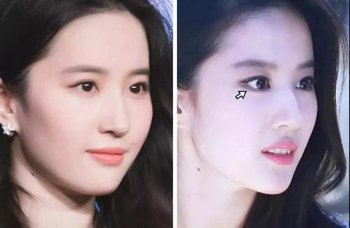 刘亦菲不同眼妆的对比